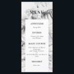 Black White Tropical Monstera Wedding Menu<br><div class="desc">Black White Tropical Monstera Wedding Menu geïnspireerd door roodtropische planten. Volledig Collectie https://www.zazzle.com/collections/moody_tropicals-119479855389279589</div>