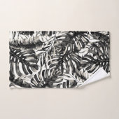 Black & White Tropical Palm Leaves Island Bad Handdoek (Handdoek)