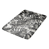 Black & White Tropical Palm Leaves Island Badmat (Gekanteld)