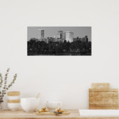 Black & White Tulsa Skyline Poster (Keuken)