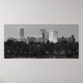 Black & White Tulsa Skyline Poster (Voorkant)
