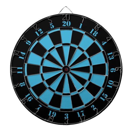 Black White Turquoise Dart Board Dartbord (Voorkant)