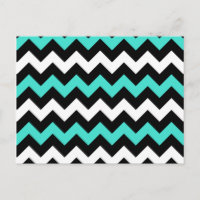 Black White Turquoise Zigzag