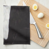 Black White Tuxedo Cat White Daisies Red Theedoek (Quarter Fold)