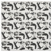 Black White Tuxedo Cats Fabric Stof (Swatch)