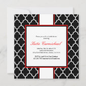 Black & White Tuxedo Invitation, rood Kaart (Voorkant)
