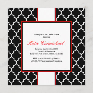 Black & White Tuxedo Invitation, rood Kaart
