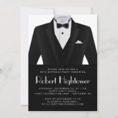 Black White Tuxedo Mens Birthday Party Kaart (Voorkant)