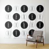 Black White Two Round Logo Step en Classic herhale Wandkleed (In Situ (horizontaal))