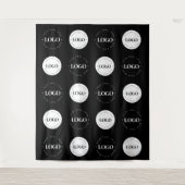 Black White Two Round Logo Step en Classic herhale Wandkleed (Voorkant)