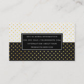 Black White Two Tone Polka Dot Pattern Visitekaartje (Achterkant)
