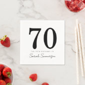 Black White Typography Seventy Name 70th Birthday Servet (Insitu)