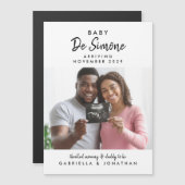 Black White Typography Sonogram Photo Pregnancy (Voorkant / Achterkant)