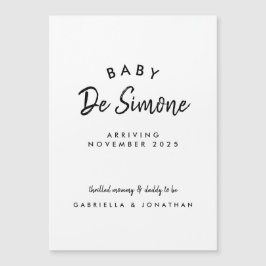 Black White Typogrpahy Pregnancy Magnetic Card