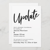 Black White uitgesteld bruiloft update aankondigin Kaart (Voorkant / Achterkant)