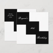 Black & White Uitnodigingen voor moderne verjaarda (Voorkant / Achterkant)