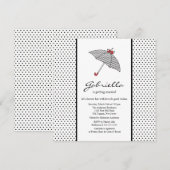 Black & White Umbrella Bridal Shower-uitnodiging Kaart (Voorkant / Achterkant)