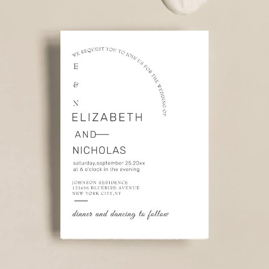 Black & White Unieke huwelijksuitnodiging sjabloon Kaart