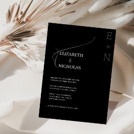 Black & White Unieke sjabloon huwelijksuitnodiging Kaart