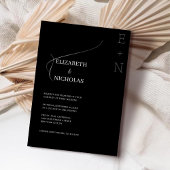 Black & White Unieke sjabloon huwelijksuitnodiging Kaart