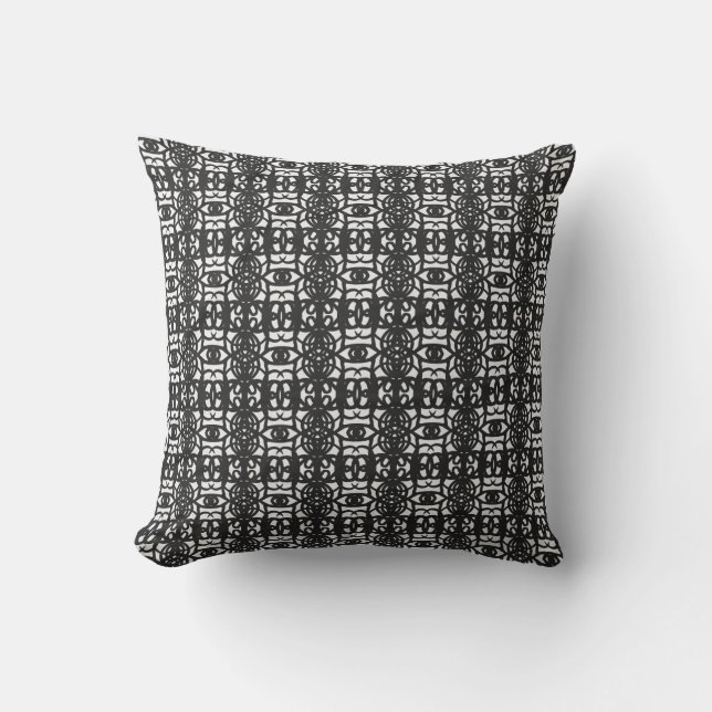 Black & White Unique Abstract Pattern Kussen (Voorkant)