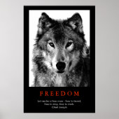 Black White Unique Motivatie Wolf Eyes Print (Voorkant)