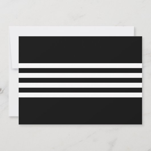 Black White Varsity Afstudeerfeest Kaart (Achterkant)