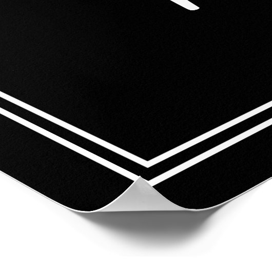 Black White verjaardagsfeestje welkom Poster (Hoek)