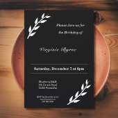 Black & White Verjaardagsuitnodiging met ornamente Kaart