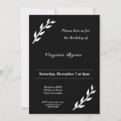 Black & White Verjaardagsuitnodiging met ornamente Kaart (Voorkant)