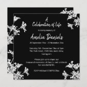 Black & White viering van het leven aankondiging (Voorkant / Achterkant)