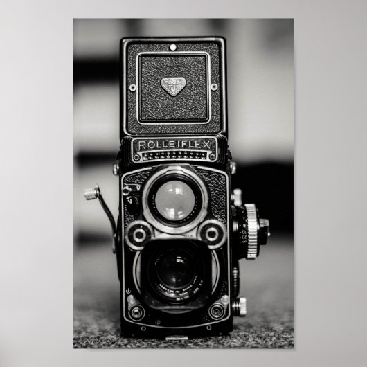 Black & white vintage camera poster (Voorkant)