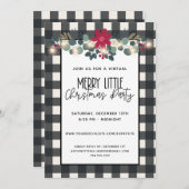 Black White Virtual Merry Little Christmas Party Kaart (Voorkant / Achterkant)