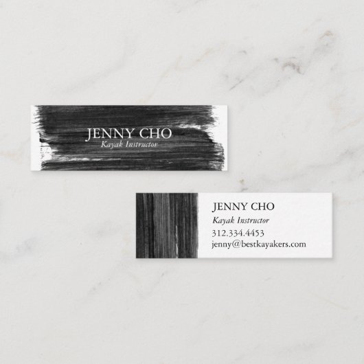 BLACK WHITE-visitekaartje met verfafdekking Mini Visitekaartje (Voorkant / Achterkant)