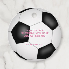 Black White voetbal Kinderverjaardagsfeestje Bedankjes Labels