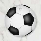 Black White voetbal Kinderverjaardagsfeestje Bedankjes Labels (Achterkant)