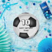 Black White voetbal Kinderverjaardagsfeestje Papieren Bordje (Feest)