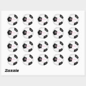 Black White voetbal Kinderverjaardagsfeestje Ronde Sticker (Vel)
