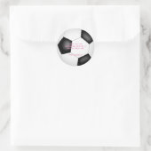 Black White voetbal Kinderverjaardagsfeestje Ronde Sticker (Tas)