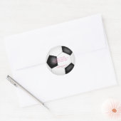 Black White voetbal Kinderverjaardagsfeestje Ronde Sticker (Envelop)