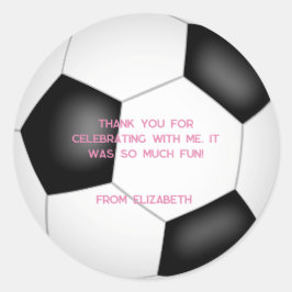 Black White voetbal Kinderverjaardagsfeestje Ronde Sticker