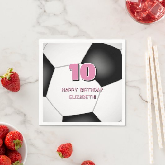 Black White voetbal Kinderverjaardagsfeestje Servet (Insitu)