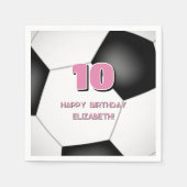 Black White voetbal Kinderverjaardagsfeestje Servet (Voorkant)