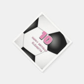 Black White voetbal Kinderverjaardagsfeestje Servet (Hoek)