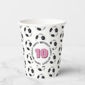 Black White voetballen verjaardagsfeestje Papieren Bekers (Voorkant)