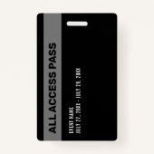 Black & White Volunid All Access Pass Event ID Badge (Achterkant)