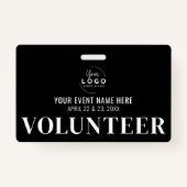 Black White Volunteer Badge (Voorkant)