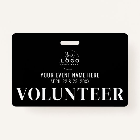 Black White Volunteer Badge (Achterkant)