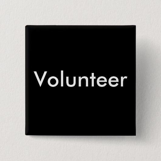 Black White Volunteer Vierkante Button 5,1 Cm (Voorkant)