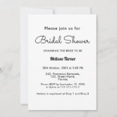 Black White Vrijgezellenfeest Eenvoudige uitnodigi Kaart (Voorkant)